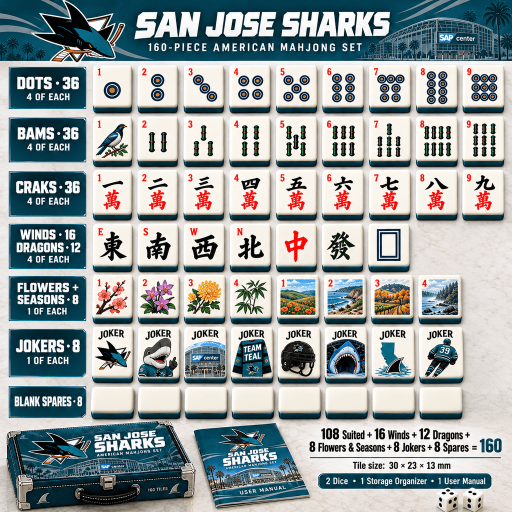 Premium SJF Mahjong Tiles Set PVNA