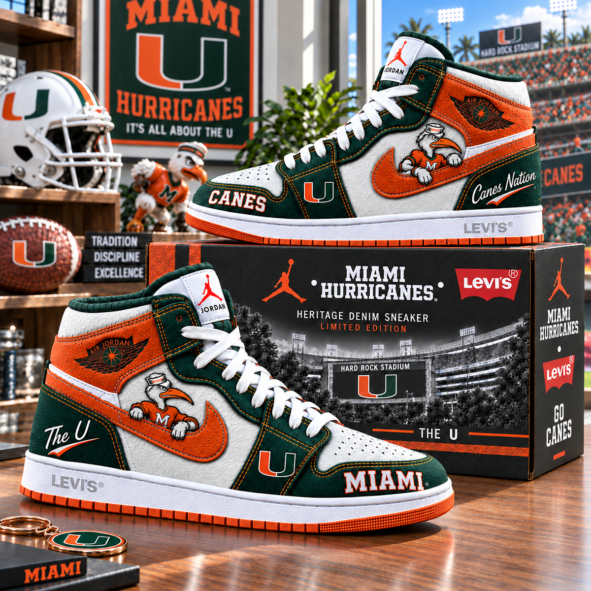 MHC Premium Denim Embroidered High-Top Sneakers NTNA
