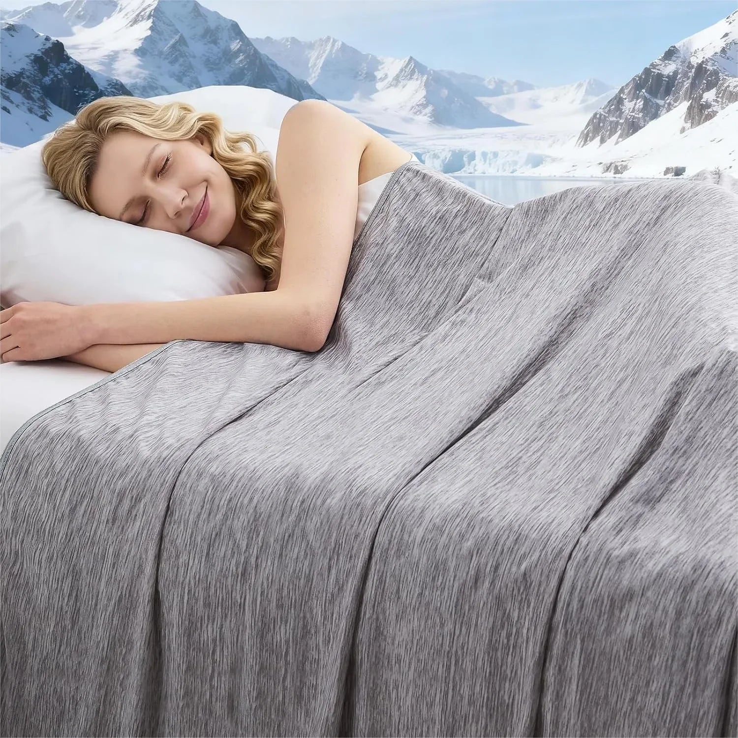 Cooling Blanket 50x70 Inches, Lightweight Breathable Throw for Hot Sleepers, Soft Cool Blanket for Couch Bed