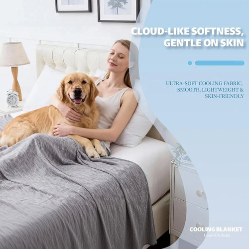 Cooling Blanket 50x70 Inches, Lightweight Breathable Throw for Hot Sleepers, Soft Cool Blanket for Couch Bed
