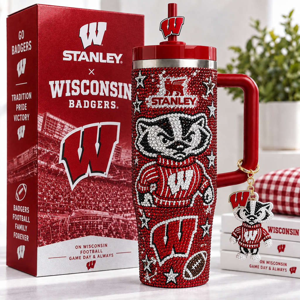 Wisconsin Badgers 40oz Tumbler With Handle TTNL